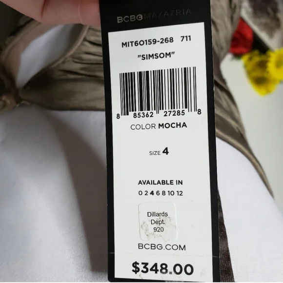 NEW BCBG MAXAZRIA Runway Simson Mocha Cocktail Dress Party Elegant Luxury Club - Picture 2 of 14